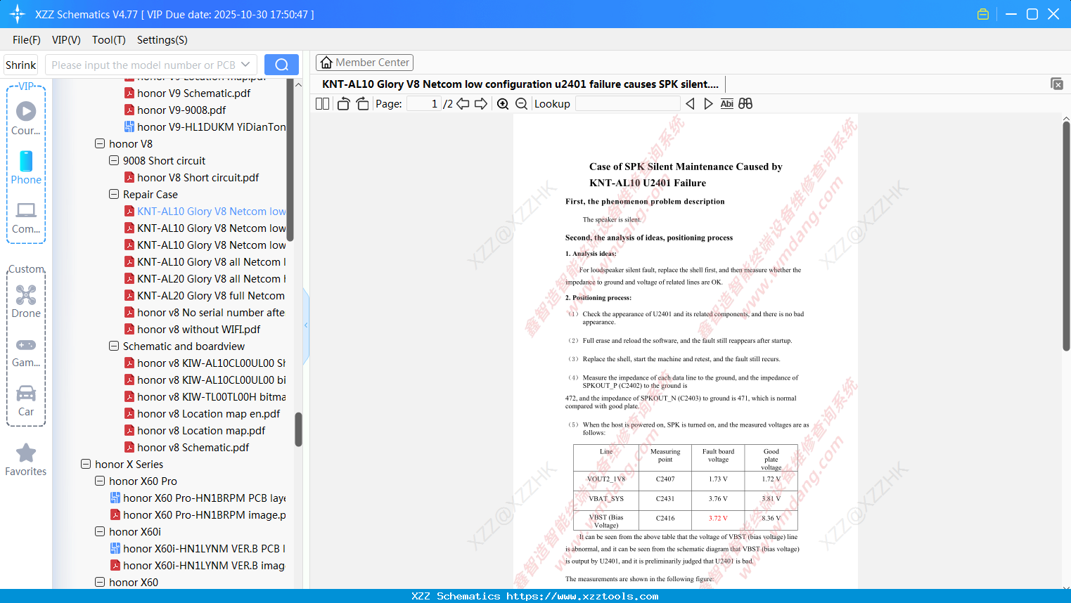 Honor KNT-AL10 Glory V8 Netcom Low Configuration U2401 Failure Causes SPK Silent